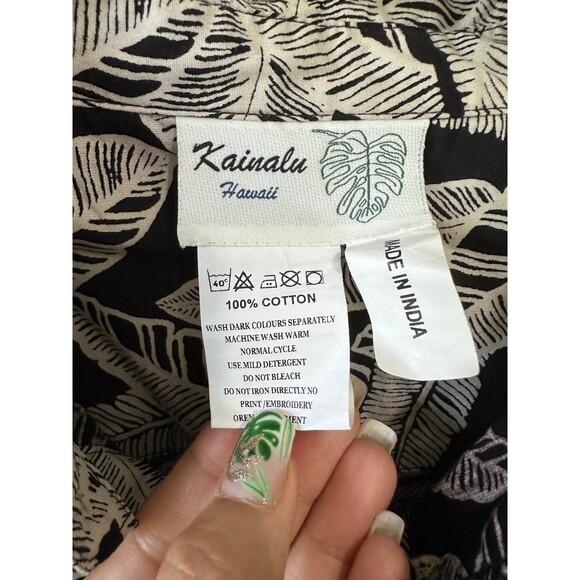 Kainalu Hawaii Men's 100% Cotton Hawaiian Banana Leaf Button Down Collar Shirt M - Picture 5 of 6